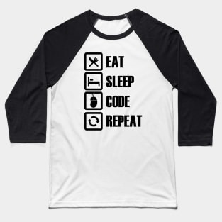 Eat Sleep Code Repeat One Baseball T-Shirt